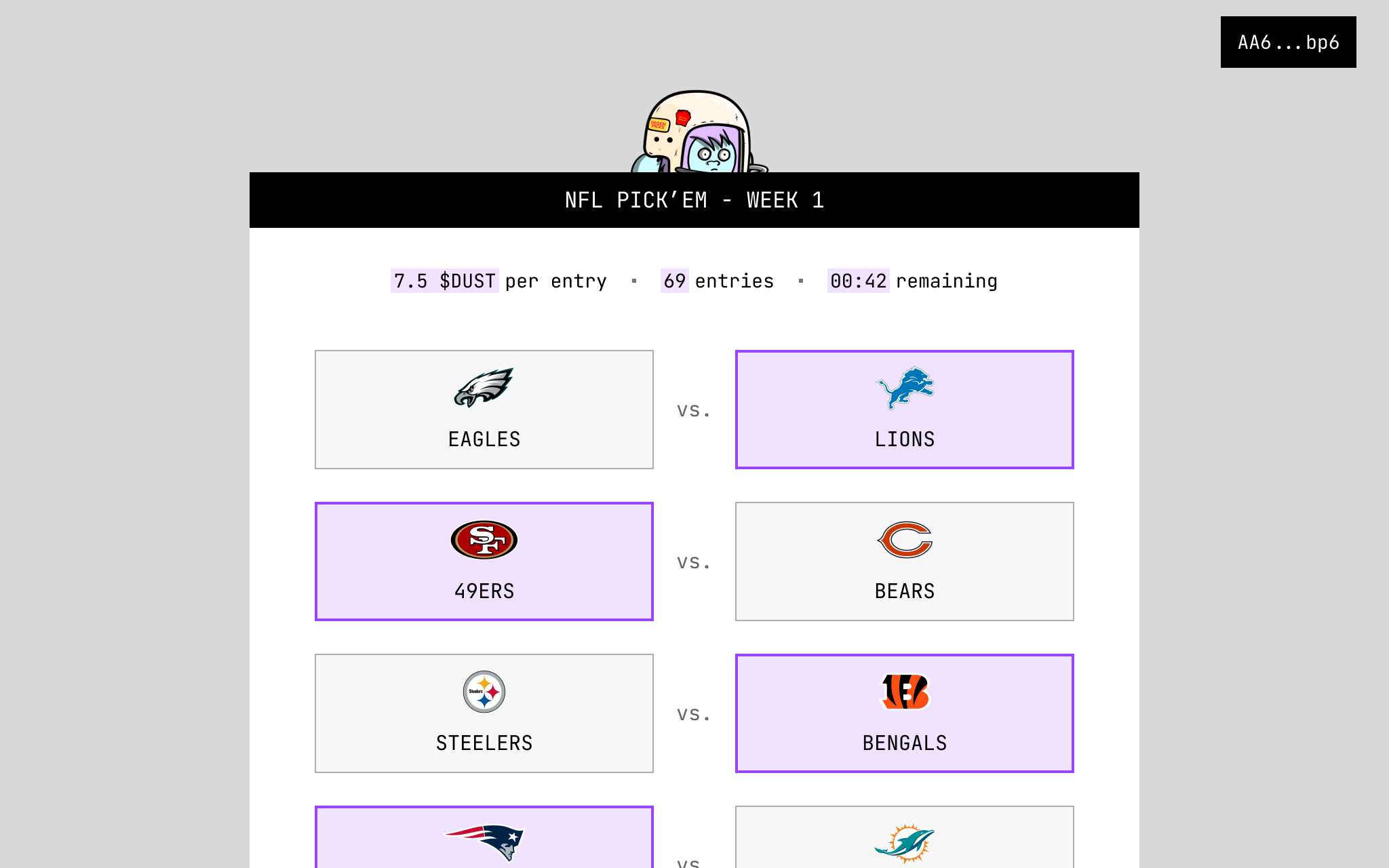 Degen Picks — Pick'em